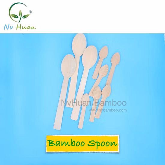 Set di posate biodegradabili con forchetta, cucchiaio, coltello usa e getta in legno di bambù